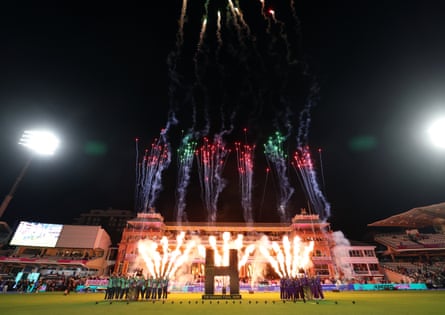 Teams lift the Hundred trophies at Lord’s.