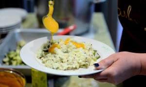 A vegetarian meal being served at Beeja Meditation Retreat, Sussex, UK.