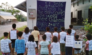 Children from the asylum and refugee seeker community on Nauru be a part of a protest in 2016
