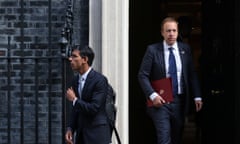 Rishi Sunak and Matt Hancock pictured leaving Downing Street in 2019.