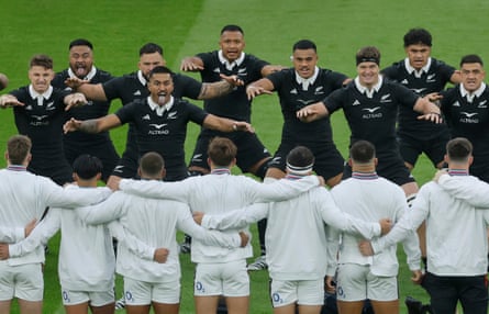 England face the haka at Twickenham before the dramatic defeat by New Zealand.