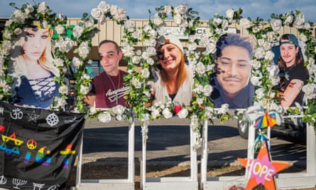 A memorial for some of the victims of the shooting at Club Q in Colorado Springs, Colorado.