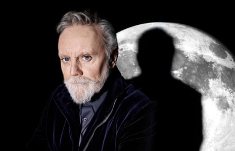 Queen drummer Roger Taylor, with shadow across moon backdrop