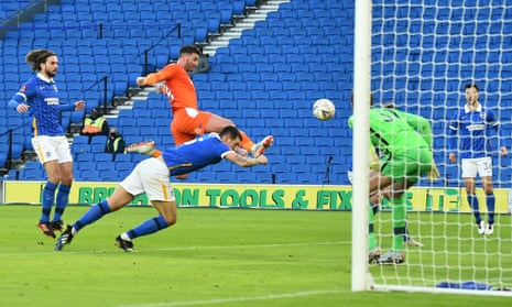 Blackpool’s Gary Madine finds the back of the net.