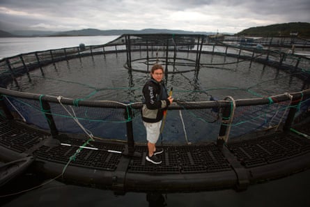 Don Staniford at the same fish farm.