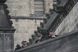 Police at St Giles’ Cathedral in Edinburgh
