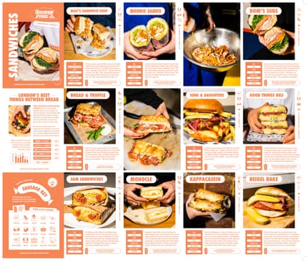 A page of Sausage Press’s picks of London sandwiches
