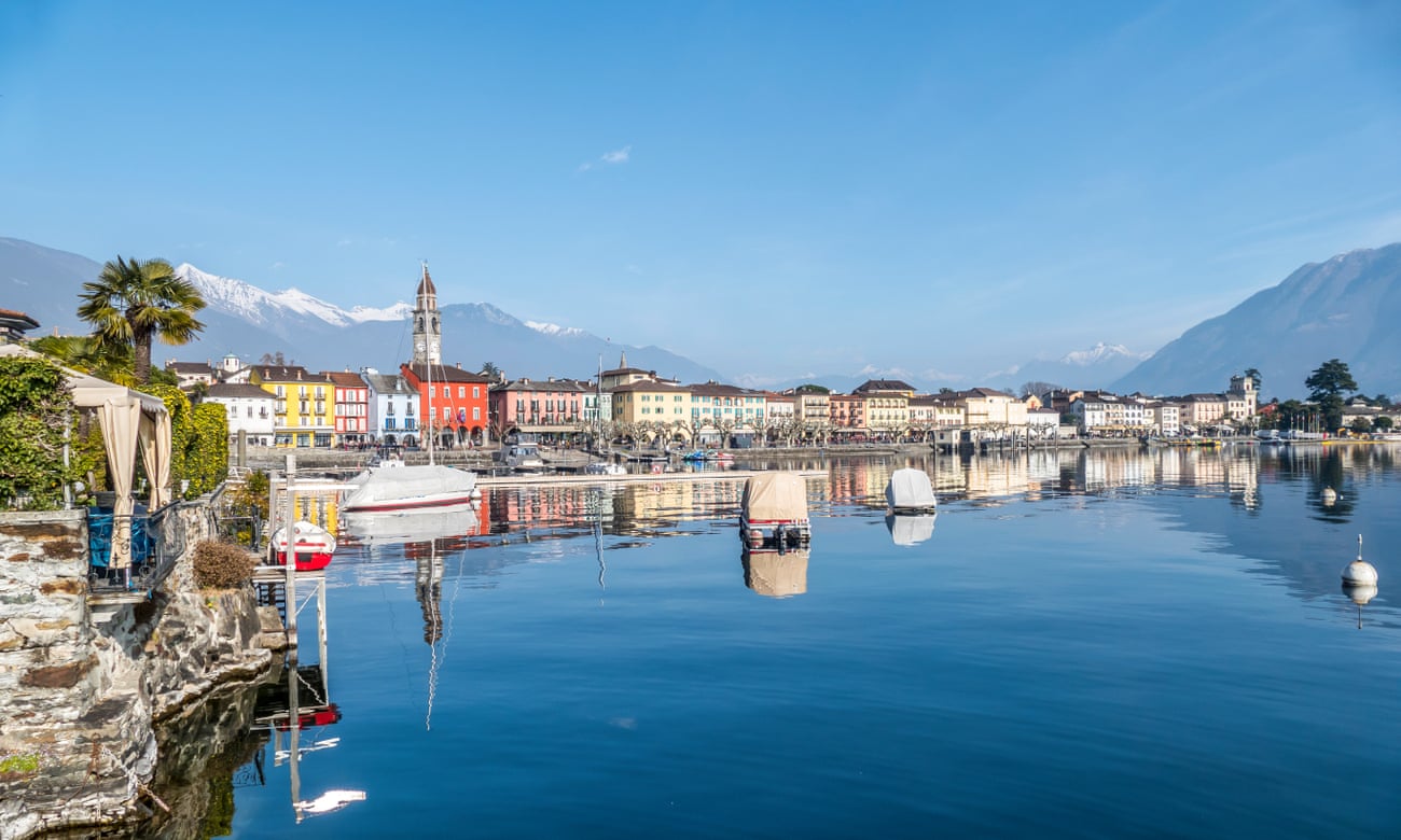 The Maggiore lakefront at Ascona, Switzerland, close to the terminus of the old Gotthard line at Locarno.