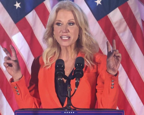 Former White House counselor Kellyanne Conway waves during a campaign event with U.S. first lady Melania Trump in Atglen, Pennsylvania<br>Former White House counselor Kellyanne Conway gestures during a campaign event with U.S. first lady Melania Trump in Atglen, Pennsylvania, U.S., October 27, 2020. REUTERS/Hannah Mckay