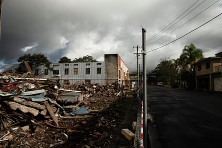 Rubble in a demolition lot in Lismore