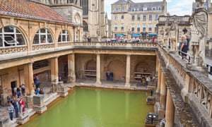 The Great Bath at the Roman Baths in Bath, Somerset England United Kingdom UK