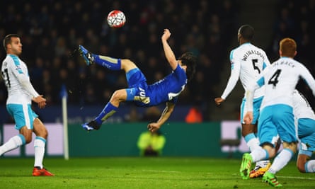 Shinji Okazaki scores Leicester’s winner at home to Newcastle