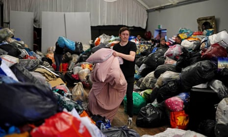 The White Eagle Club in south London sorts through donations for Ukraine
