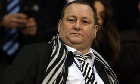 The Newcastle owner, Mike Ashley, watching his side against Tottenham Hotspurs in the Premier League.