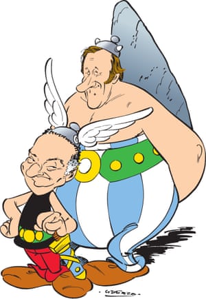 René Goscinny as Asterix and Albert Uderzo as Obelix, by Uderzo