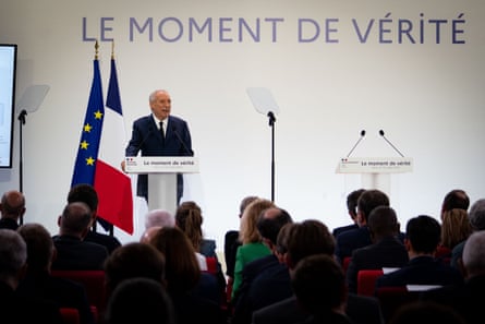 French Prime Minister Francois Bayrou presents the 2026 budget outlining plans to scrap two public holidays