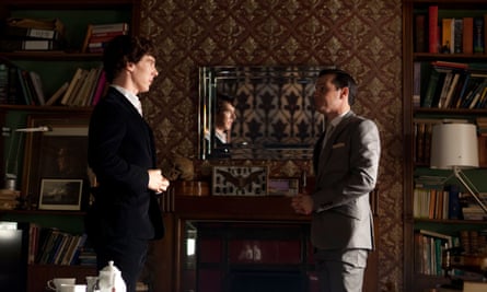 As Moriarty, with Benedict Cumberbatch, in Sherlock.