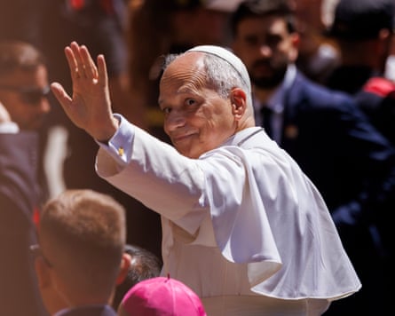 Pope Leo XIV arrives at the Santa Maria de Montserrat Abbey