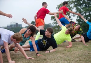 High fives and press-ups make for a ‘fun, badass workout.’