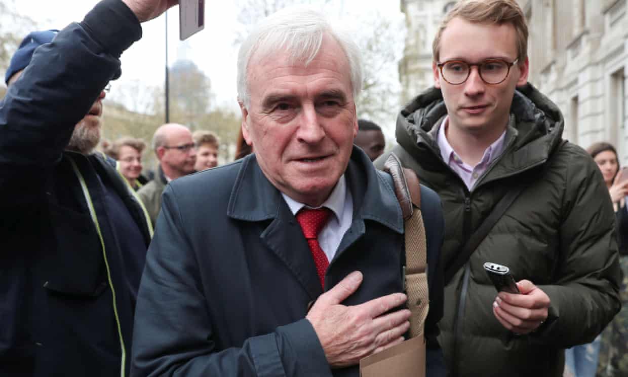 Labour’s John McDonnell arrives at the Cabinet Office for Brexit talks