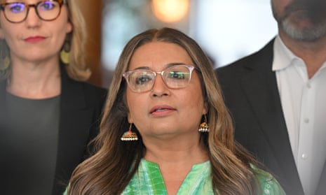 Mehreen Faruqi speaking to the media