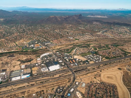 an aerial view of land