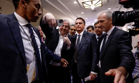 Bolsonaro at the Gaylord convention center on Saturday.