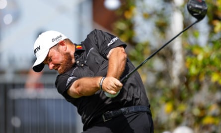 Shane Lowry hits a tee shot in the final round of the Arnold Palmer Invitational