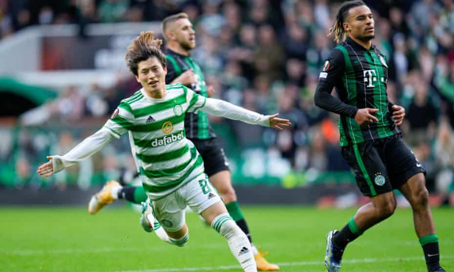 kyogo furuhashi fires celtic to vital europa league win over ferencvaros champions league the guardian