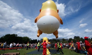The ‘Baby Trump Bliimp’ during an anti-Trump protest event in Edinburgh, Scotland.