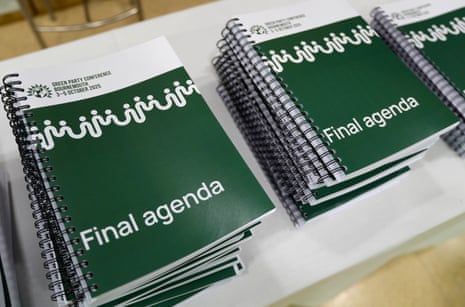 Copies of the agenda on display.
