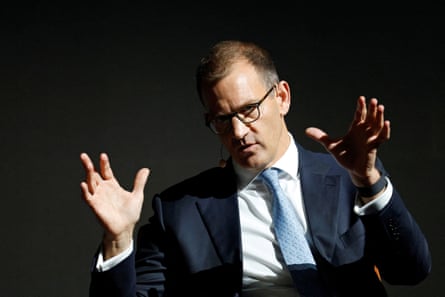 Czech businessman Daniel Kretinsky speaks at a conference in Prague, Czech Republic, October 17, 2023.