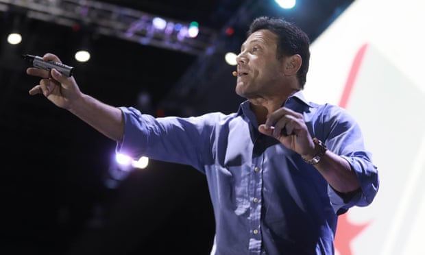 Jordan Belfort hosts business conference in Mexico City in May 2017.