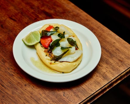 nan scallop-topped mash pinch curry leaves astatine nan Shaston Arms, London W1.