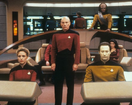 Patrick Stewart, centre, in Star Trek: The Next Generation