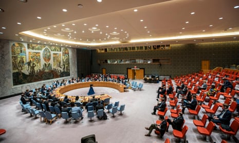 UN delegates attend a Security Council meeting for the Maintenance of Peace and Security of Ukraine at the United Nations headquarters on 6 June 2023 in New York City.