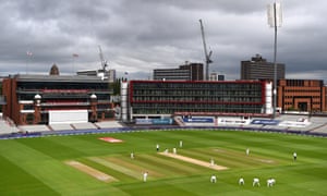 A general view of play under grey sky.