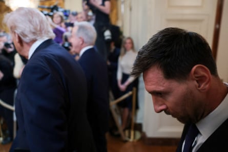 U.S. President Donald Trump honors reigning MLS champion Inter Miami CF players and team officials in WashingtonInter Miami CF captain Lionel Messi looks on, on the day U.S. President Donald Trump honors reigning Major League Soccer (MLS) champion Inter Miami CF players and team officials with an event in the East Room of the White House in Washington, D.C., U.S., March 5, 2026. REUTERS/Jonathan Ernst