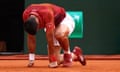 Novak Djokovic injured his knee during his match against Francisco Cerundolo at the French Open this week.