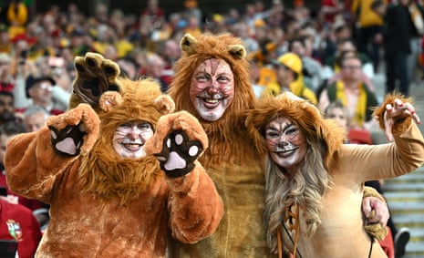 Lions fans are seen prior to kick-off
