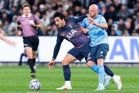 Sandro Tonali in pre-season action for Spurs.