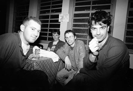 ‘It features me without me. It’s clever, really’ … Gedge, right, with the band in the 1990s.