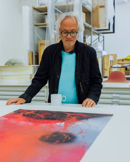 Anish Kapoor with one of his works on paper