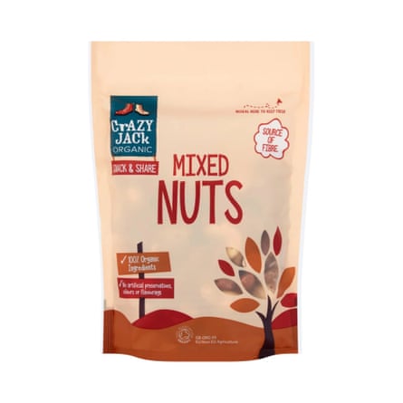 Packet of Crazy Jack organic mixed nuts