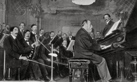 Saint-Saëns at the piano. A child prodigy, he was reckoned to be more gifted than Mozart