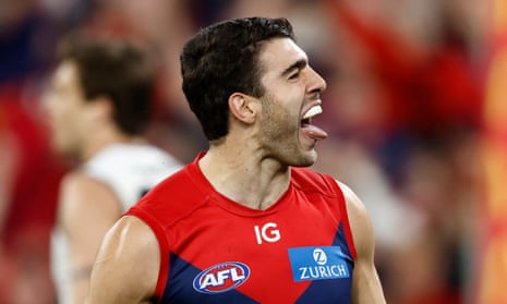 Petracca celebrates his goal
