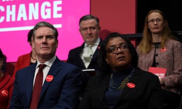 Keir Starmer  and Diane Abbott pictured together during a Labour manifesto launch in 2019.