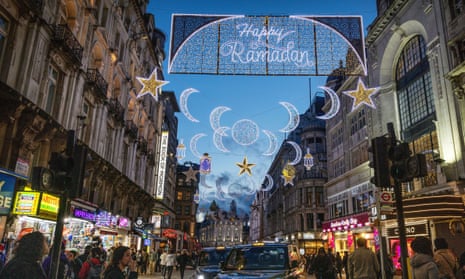 The first Ramadan lights at Piccadilly Circus