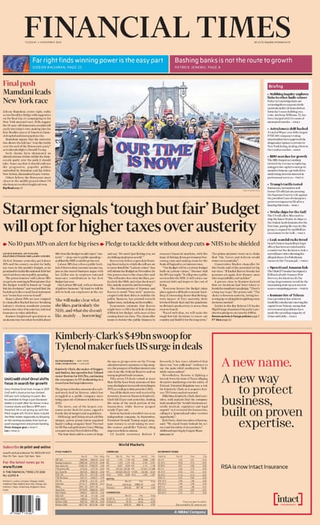 Financial Times splash