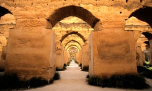 Massive arches in the horse stables of Meknes